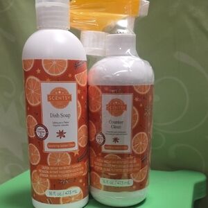 Scentsy Sparkling Spiced Citrus Dish Soap and Counter Clean Bundle